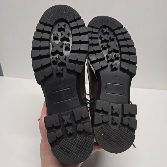 Steve Madden Jamisyn Combat Boots Brown Genuine Leather Women's 9.5 - Picture 7 of 8